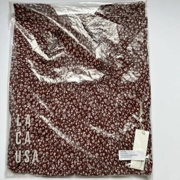 Anthropologie LACAUSA Playa Mini Dress Cocoa Magic Mushroom Size M NWT - Picture 4 of 5